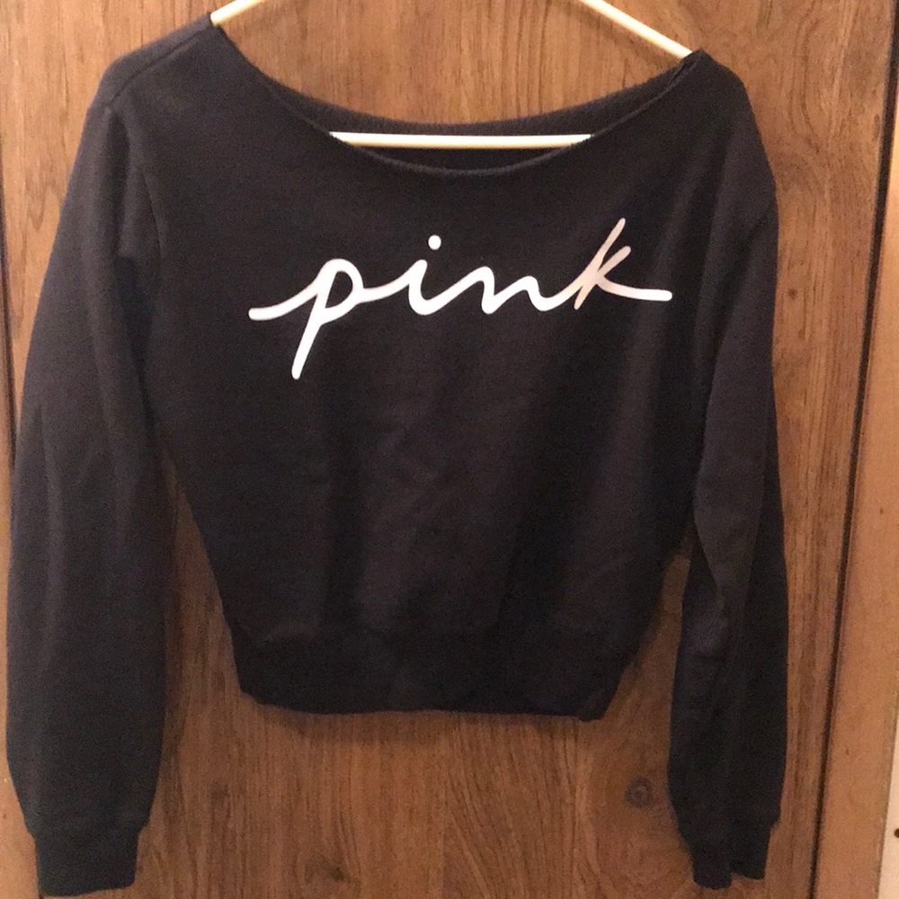 FINAL PRICE! Womens PINK Off the Shoulder Crop Sweatshirt